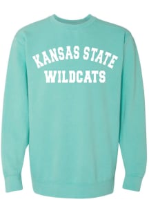 Summit Sportswear K-State Wildcats Womens Green Classic Wordmark Crew Sweatshirt