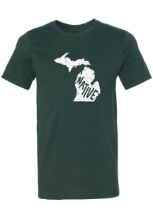 Summit Sportswear Michigan Green Native State Shape Short Sleeve Fashion T Shirt