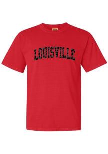 Summit Sportswear Louisville Cardinals Womens Red Checkerboard Short Sleeve T-Shirt
