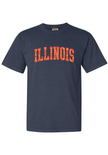 Summit Sportswear Illinois Fighting Illini Womens Navy Blue Checkerboard Short Sleeve T-Shirt