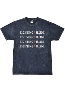 Summit Sportswear Illinois Fighting Illini Womens Navy Blue Rose Short Sleeve T-Shirt