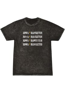 Summit Sportswear Iowa Hawkeyes Womens Black Lightning Bolt Short Sleeve T-Shirt