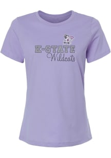 Summit Sportswear K-State Wildcats Womens Lavender Rhinestone Short Sleeve T-Shirt