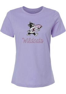 Summit Sportswear K-State Wildcats Womens Lavender Willie Rhinestone Short Sleeve T-Shirt