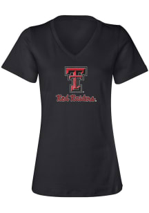 Summit Sportswear Texas Tech Red Raiders Womens Black Rhinestone Short Sleeve T-Shirt