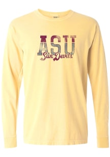 Summit Sportswear Arizona State Sun Devils Womens Yellow Addie LS Tee