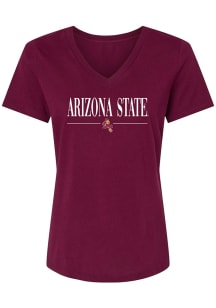 Summit Sportswear Arizona State Sun Devils Womens Maroon Perfect Short Sleeve T-Shirt