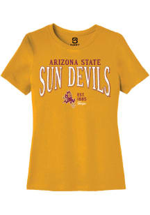 Summit Sportswear Arizona State Sun Devils Womens Gold Stella Short Sleeve T-Shirt