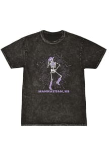Summit Sportswear Manhattan Womens Black Cowboy Skeleton Design Short Sleeve T-Shirt