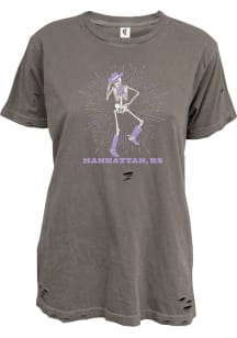 Summit Sportswear Manhattan Womens Black Cowboy Skeleton Short Sleeve T-Shirt