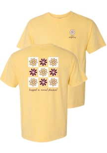 Summit Sportswear Central Michigan Chippewas Womens Yellow Smiley Face Flowers Short Sleeve T-Shir..