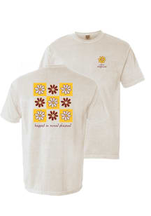 Summit Sportswear Central Michigan Chippewas Womens Ivory smiley face flowers Short Sleeve T-Shirt