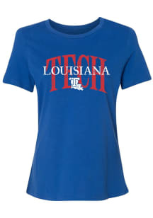 Summit Sportswear Louisiana Tech Bulldogs Womens Blue Stella Short Sleeve T-Shirt