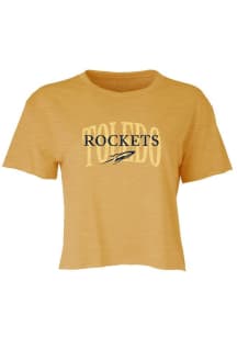 Summit Sportswear Toledo Rockets Womens Gold Jade Crop Short Sleeve T-Shirt
