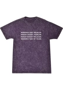 Summit Sportswear Northwestern Wildcats Womens Purple Mineral Wash Short Sleeve T-Shirt