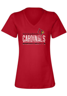 Summit Sportswear Louisville Cardinals Womens Red Perfect Short Sleeve T-Shirt