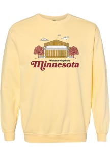Summit Sportswear Minnesota Golden Gophers Womens Yellow Campus View Crew Sweatshirt