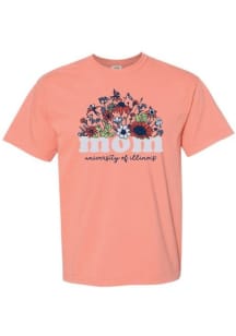 Summit Sportswear Illinois Fighting Illini Womens Orange Floral Mom Short Sleeve T-Shirt