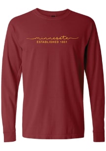 Summit Sportswear Minnesota Golden Gophers Womens Maroon Classic Script LS Tee