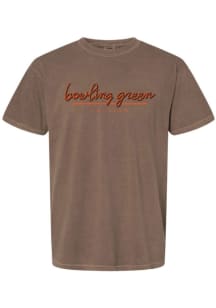 Summit Sportswear Bowling Green Falcons Womens Brown Cursive Line Short Sleeve T-Shirt