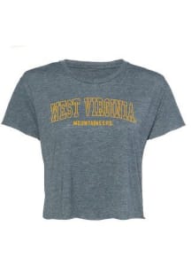 Summit Sportswear West Virginia Mountaineers Womens Navy Blue Jade Short Sleeve T-Shirt
