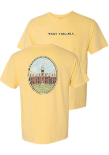 Summit Sportswear West Virginia Mountaineers Womens Yellow Campus Short Sleeve T-Shirt