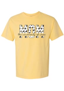 Summit Sportswear Iowa Hawkeyes Womens Yellow Mom Block Short Sleeve T-Shirt