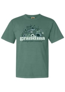 Summit Sportswear Michigan State Spartans Womens Green Floral Grandma Short Sleeve T-Shirt