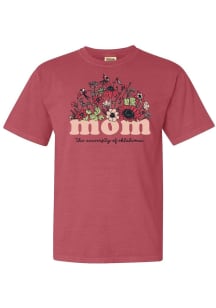 Summit Sportswear Oklahoma Sooners Womens Crimson Floral Mom Short Sleeve T-Shirt