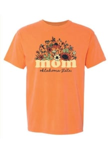 Summit Sportswear Oklahoma State Cowboys Womens Orange Floral Mom Short Sleeve T-Shirt