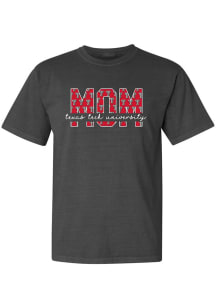 Summit Sportswear Texas Tech Red Raiders Womens Grey Mom Block Short Sleeve T-Shirt