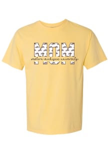 Summit Sportswear Western Michigan Broncos Womens Yellow Mom Block Short Sleeve T-Shirt