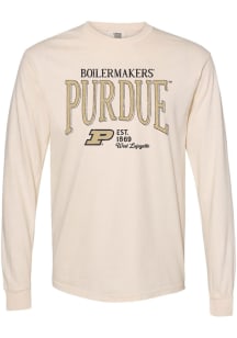 Summit Sportswear Purdue Boilermakers Womens Ivory Addie LS Tee