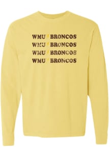 Summit Sportswear Western Michigan Broncos Womens Yellow Addie LS Tee