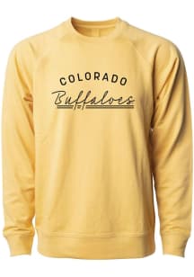 Summit Sportswear Colorado Buffaloes Womens Gold Line Script Crew Sweatshirt