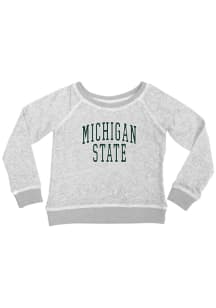 Summit Sportswear Michigan State Spartans Girls Grey Kylie Long Sleeve Sweatshirt