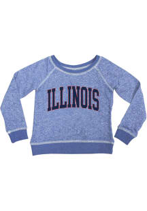Summit Sportswear Illinois Fighting Illini Girls Blue Kylie Long Sleeve Sweatshirt