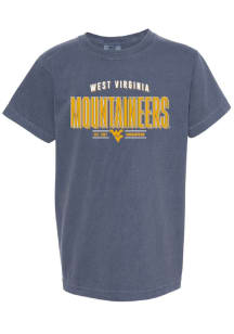 Summit Sportswear West Virginia Mountaineers Girls Blue Alex Comfort Colors Short Sleeve Tee