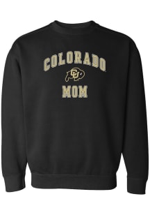 Summit Sportswear Colorado Buffaloes Womens Black Block Letter Mom Crew Sweatshirt