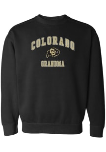 Summit Sportswear Colorado Buffaloes Womens Black Block Letter Grandma Crew Sweatshirt