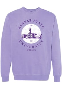 Summit Sportswear K-State Wildcats Womens Purple Mascot Circle Crew Sweatshirt