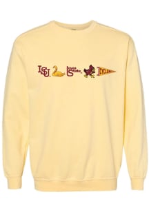 Summit Sportswear Iowa State Cyclones Womens Yellow Icons Crew Sweatshirt
