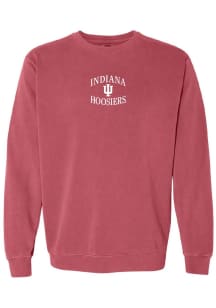 Summit Sportswear Indiana Hoosiers Womens Crimson Dainty Pill Crew Sweatshirt