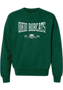 Summit Sportswear Ohio Bobcats Womens Green Stretch Arch Crew Sweatshirt