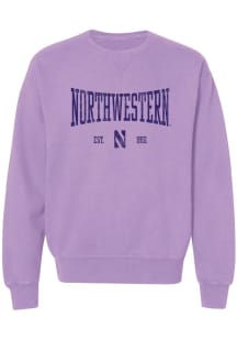 Summit Sportswear Northwestern Wildcats Womens Purple Stretch Arch Crew Sweatshirt