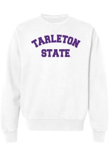Summit Sportswear Tarleton State Texans Womens White Classic Block Crew Sweatshirt