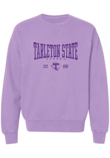 Summit Sportswear Tarleton State Texans Womens Purple Stretch Arch Crew Sweatshirt
