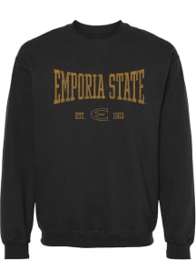 Summit Sportswear Emporia State Hornets Womens Black Stretch Arch Crew Sweatshirt