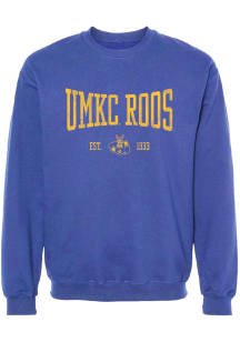 Summit Sportswear UMKC Roos Womens Royal Blue Stretch Arch Crew Sweatshirt