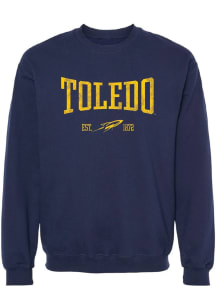 Summit Sportswear Toledo Rockets Womens Navy Blue Stretch Arch Crew Sweatshirt